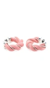 Bottega Veneta Women Braided Hoop Earrings In Pink