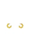 Bottega Veneta Women Yellow Nappa Leather And 925 Silver Twist Earrings In White