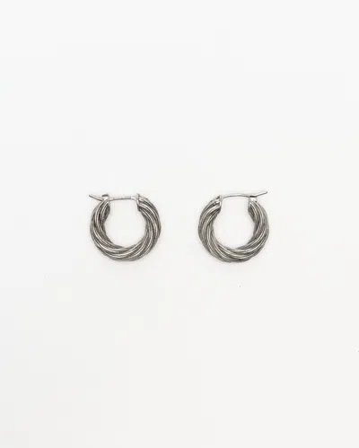 Bottega Veneta Twist Hoop Silver Earrings