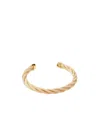 Bottega Veneta Twist Leather Cuff Bracelet In Yellow