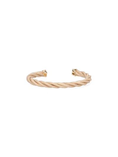 Bottega Veneta 'twist' Rigid Bracelet In Beige