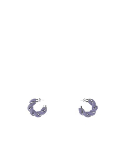 Bottega Veneta Twist Sterling-silver Earrings In Purple