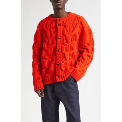 BOTTEGA VENETA BOTTEGA VENETA TWISTED CABLE STITCH VIRGIN WOOL CARDIGAN