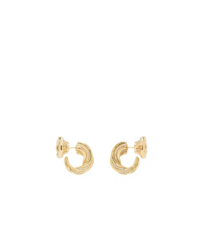 Bottega Veneta Twisted Detail Earrings In Yellow