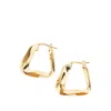 Bottega Veneta Small Twist Triangle Hoop Earrings In Gold