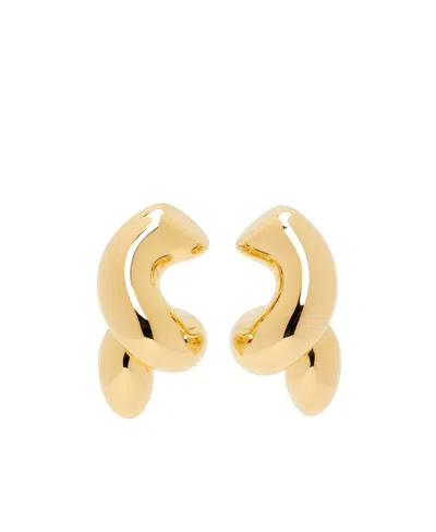 Bottega Veneta Twisted Earrings In Yellow