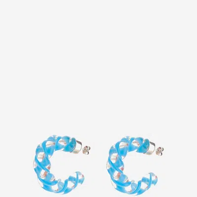 Bottega Veneta Twisted Glass Hoop Earrings In Multi