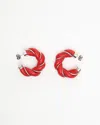 Bottega Veneta Silver-tone And Leather Hoop Earrings