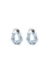 Bottega Veneta Twisted Hoop Earrings In Blue