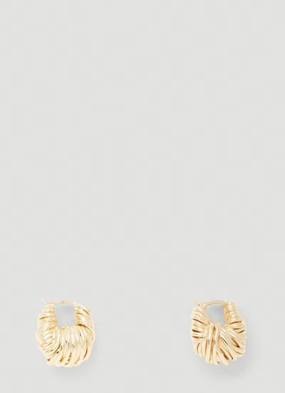 Bottega Veneta Twisted Hoop Earrings In Gold