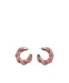 Bottega Veneta Twisted Hoop Earrings In Pink
