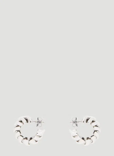 Bottega Veneta Twisted Hoop Earrings In Silver