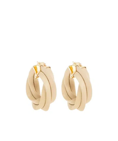 Bottega Veneta Twisted Hoop Earrings In Yellow