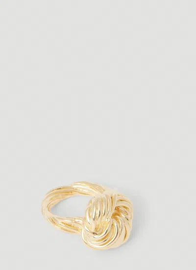 Bottega Veneta Twisted Knot Ring In Gold