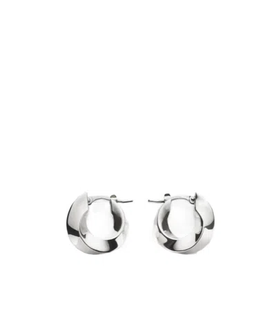 Bottega Veneta Twisted Ring Earrings In White