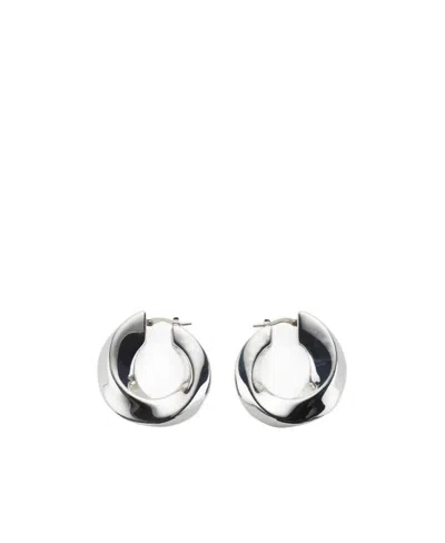 Bottega Veneta Twisted Ring Earrings In White