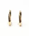 Bottega Veneta Twisted Triangle Hoop Earrings In Gold