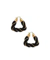 Bottega Veneta Twisted Triangle Hoop Earrings In Black