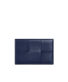 Bottega Veneta Two-color Card Bag In Blue