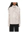 Bottega Veneta Two-color Silk Striped Shirt In White