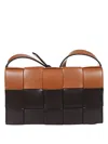 Bottega Veneta Two Tone Intrecciato Handbag In Brown