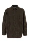 Bottega Veneta Mens Fondant Tobacco Relaxed-fit Intrecciato Leather Shirt In Brown