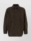 Bottega Veneta Mens Fondant Tobacco Relaxed-fit Intrecciato Leather Shirt In Gray