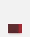 Bottega Veneta Two-tone Leather Card Holder In Red
