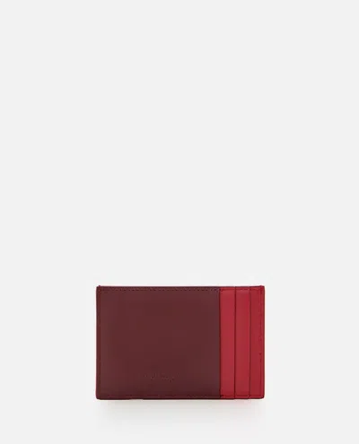 Bottega Veneta Two-tone Leather Card Holder In Red