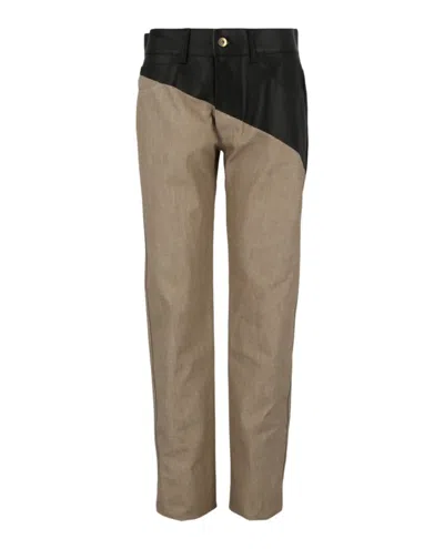 Bottega Veneta Two-tone Pants In Neutral