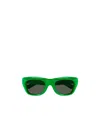 Bottega Veneta Green Sport Rectangle Sunglasses In Green