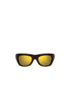 Bottega Veneta Two-tone Rectangle-frame Sunglasses In Multicolor
