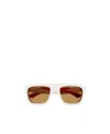Bottega Veneta Two-tone Square-frame Sunglasses In White