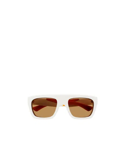 Bottega Veneta Two-tone Square-frame Sunglasses In White