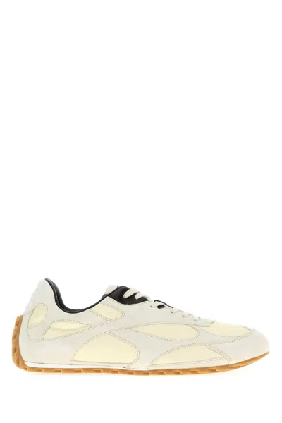 Bottega Veneta Men Sea Salt Suede And Nylon Orbit Flash Sneakers In Multi