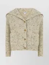 Bottega Veneta Two-tone Wool Blend Cardigan In Neutral