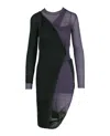 Bottega Veneta Two-toned Draped Ribbed Dress In Multi