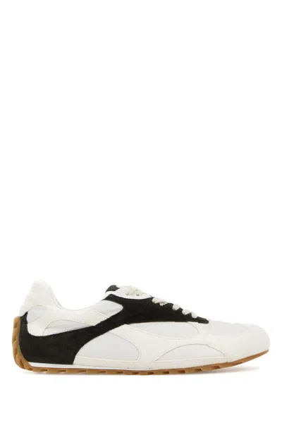 Bottega Veneta Two-material Suede And Fabric Orbit Sneaker In White