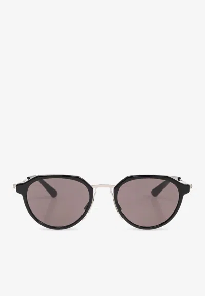 Bottega Veneta Ultrathin Panthos-frame Sunglasses In Gray