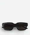 Bottega Veneta Quadratische Ultrathin Sonnenbrille In Black/black/brown