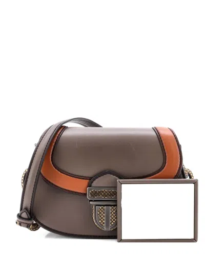 Pre-owned Bottega Veneta Umbria Leather Small Shoulder Bag In Brown