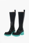 Bottega Veneta Flash Colour-blocked Leather Knee-high Boots