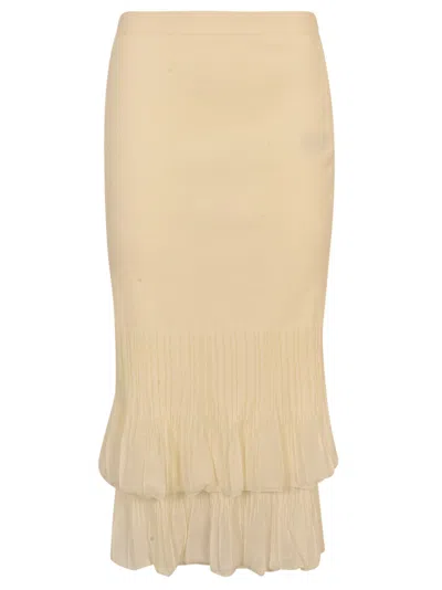 Bottega Veneta Underpin 2 In 1 Skirt In Chalk