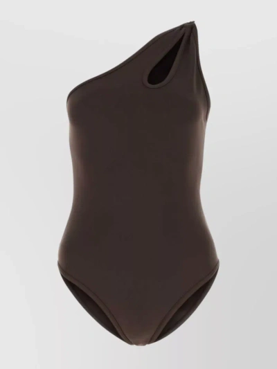 Bottega Veneta Unique Neckline Swimwear & Beachwear: Single-shoulder Design In Brown