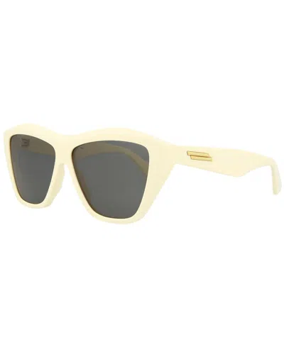 Bottega Veneta Unisex Bv1121s 55mm Sunglasses In White