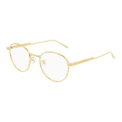 Bottega Veneta Unisex Gold Tone Round Eyeglass Frames Bv1016oa 002