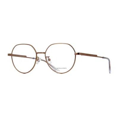 Bottega Veneta Unisex Gold Tone Round Eyeglass Frames Bv1076oa 001