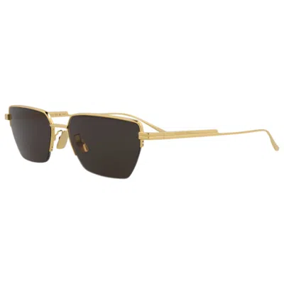 Bottega Veneta Unisex Sunglasses In Gold