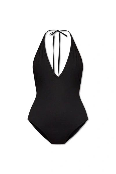 Bottega Veneta One-piece Swimsuit With Lace-up Detail In Black