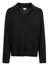 Bottega Veneta Black Stretch Cotton Blend Polo Shirt In Black